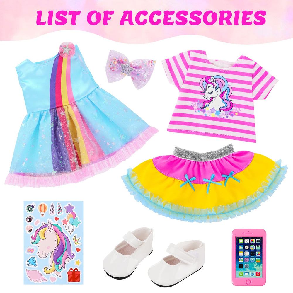 ECORELF 18-inch doll mini skirt ready to mix and match outfits