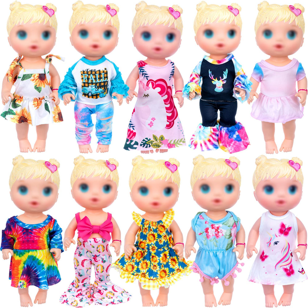 ECORELF doll outfits with T-shirts and pants enable quick daily dress-ups.