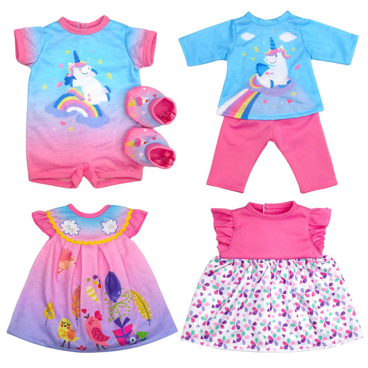 ECORELF 14-inch doll clothes with Velcro for easy dressing and quick changes.