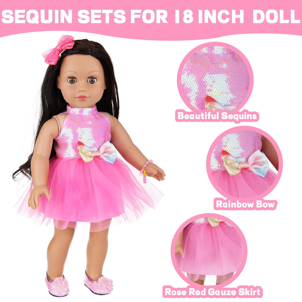 ECORELF doll shoes complete coordinating outfits for 18-inch dolls.