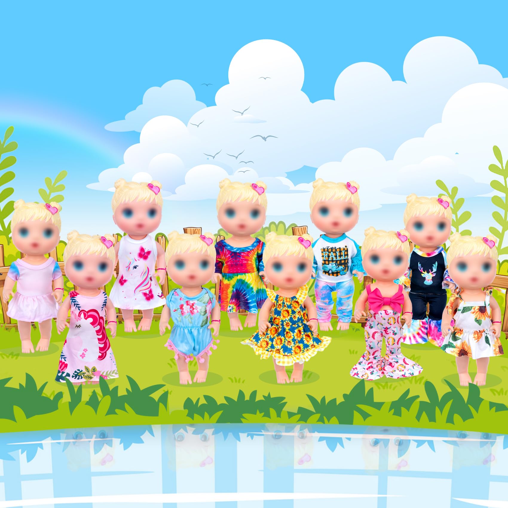 ECORELF bell-bottom pants add retro flair to 12-inch doll wardrobes.