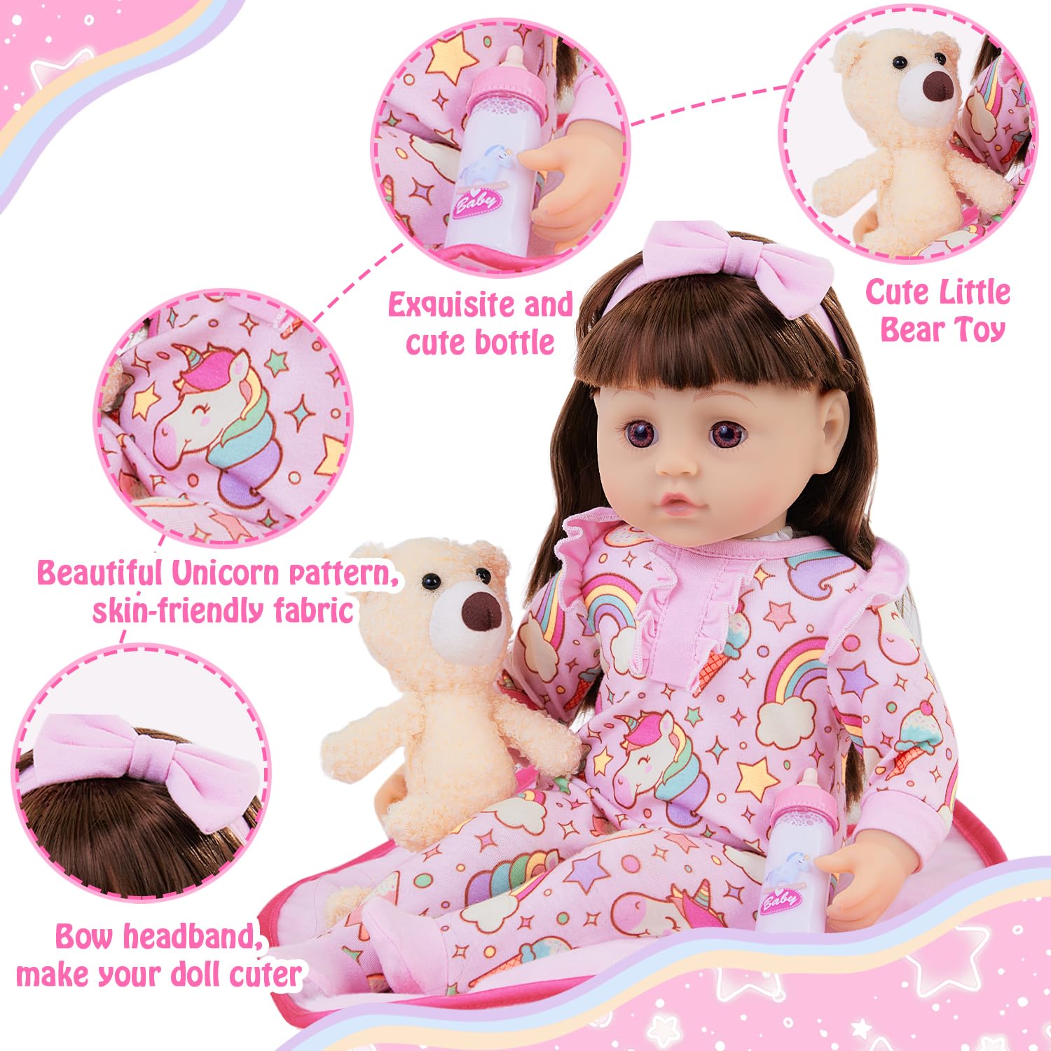 ECORELF doll bib accessory to protect outfits during pretend meals
