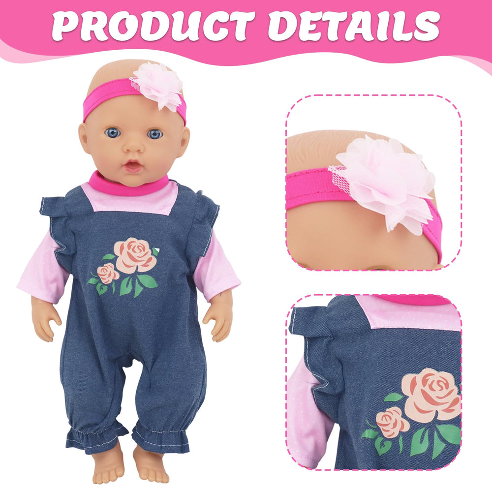 ECORELF denim suspenders add classic style to 14-18 inch dolls
