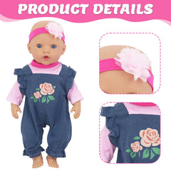 ECORELF denim suspenders add classic style to 14-18 inch dolls