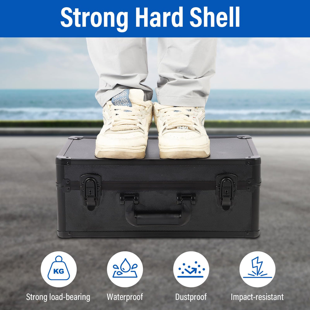 EcoVibe graded card storage box carry handle enables easy transport.