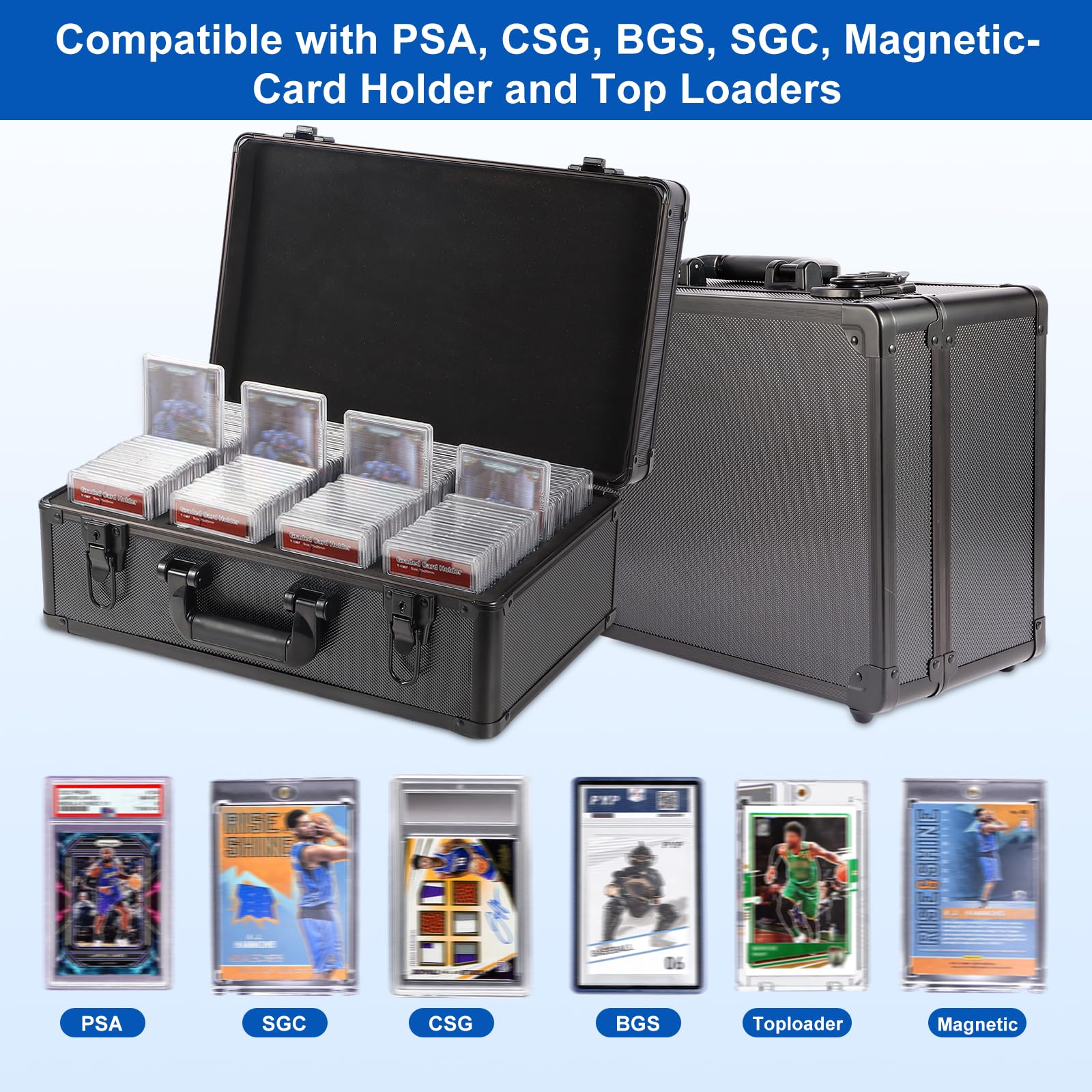 EcoVibe graded card storage box with lock system, high-security key lock for PSA slabs.