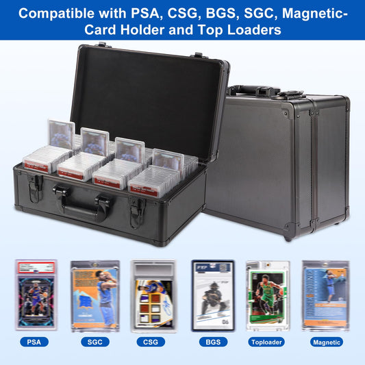 EcoVibe graded card storage box with lock system, high-security key lock for PSA slabs.