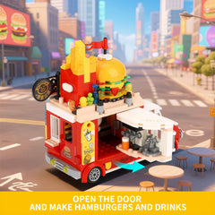 ecpoteny Piggy Burger Truck side beverage zone enables pretend drink service.
