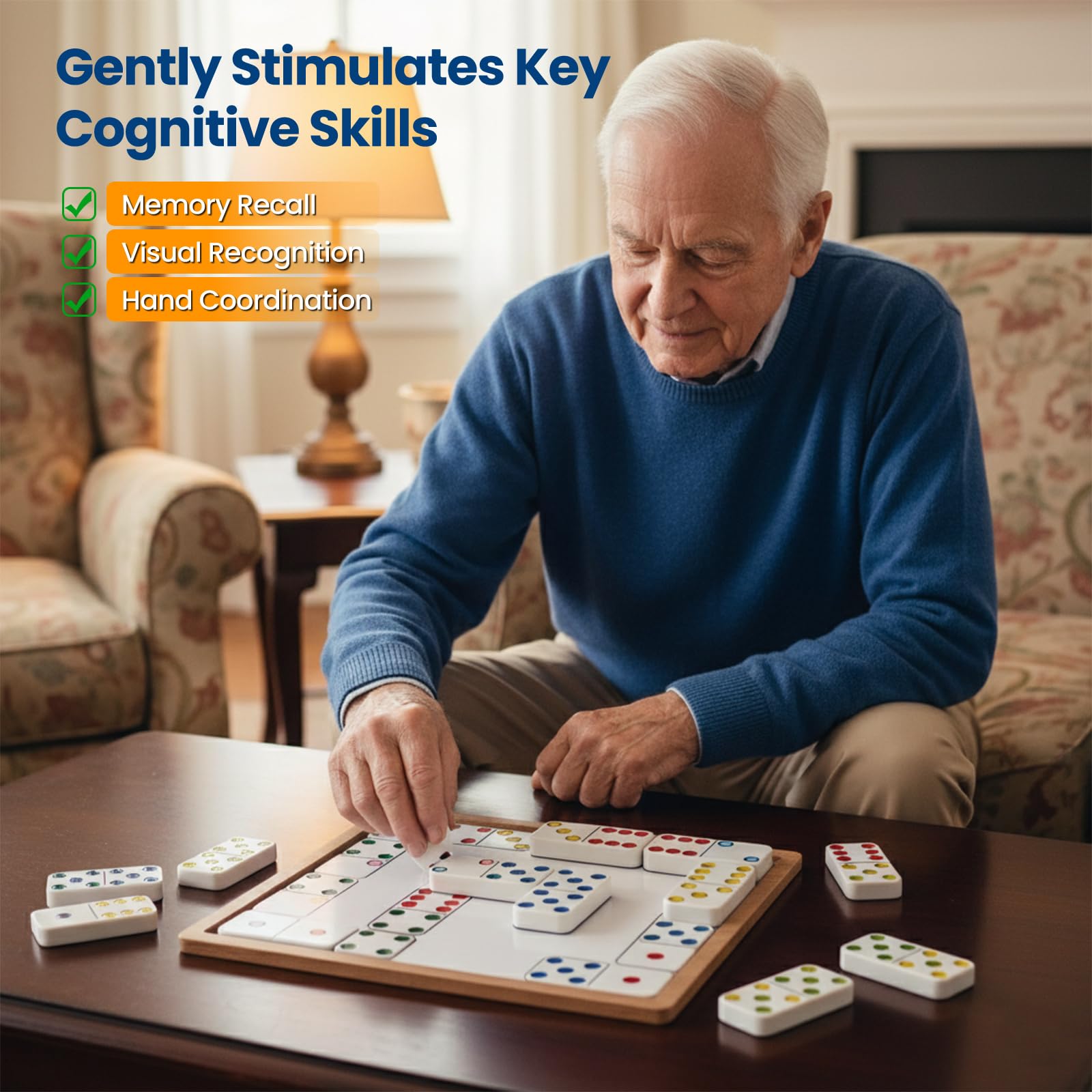 ECROUATY memory puzzle board with tactile tiles for calm engagement.
