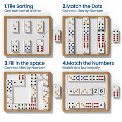 ECROUATY wooden tiles with 21 pieces are easy to grasp.