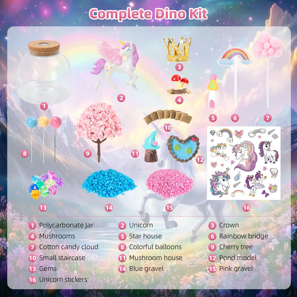 Ednzion unicorn figurines and rainbow bridge for storytelling and imaginative scenes
