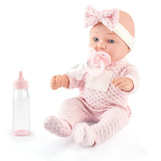 edollable 12-inch baby doll with bottle supports nurturing roleplay and feeding practice