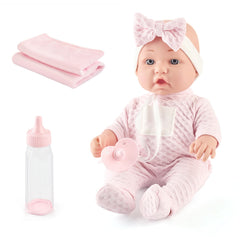 edollable 12-inch doll with soft blanket offers cozy comfort during pretend snuggles
