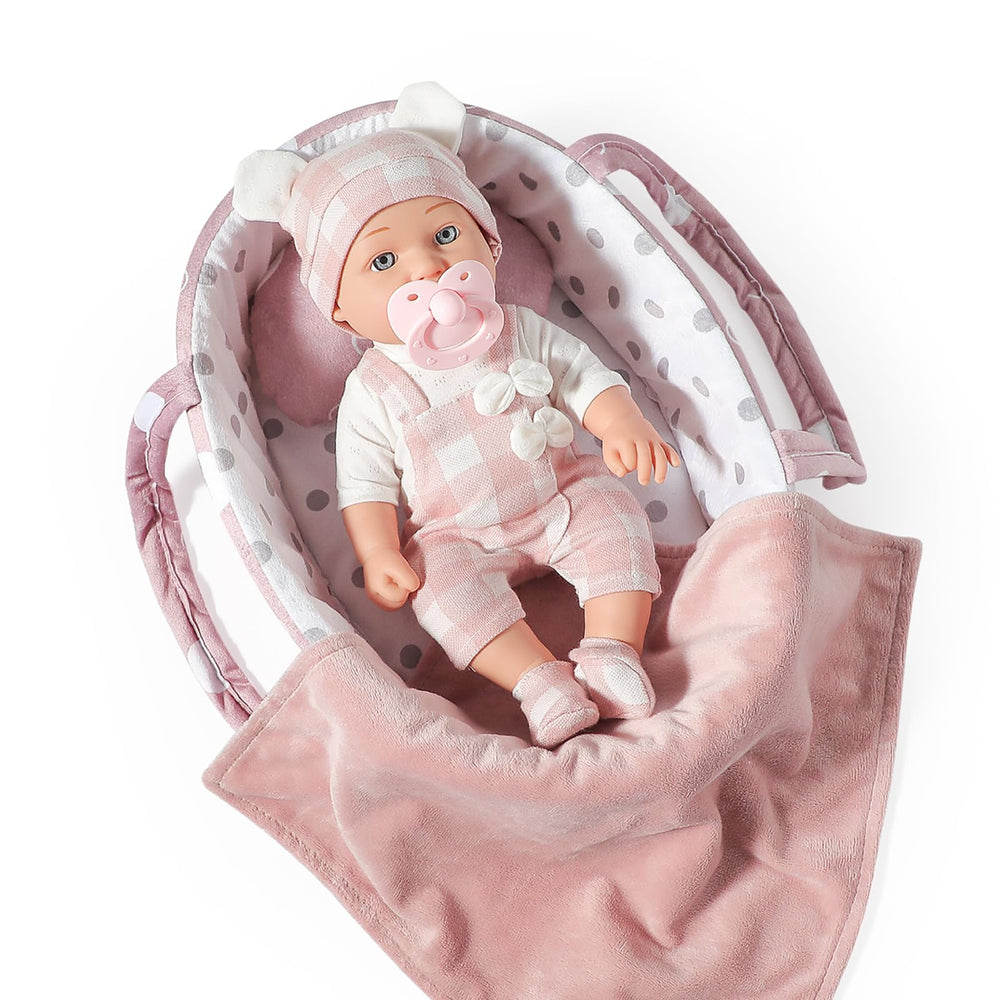 eDollable doll carrier-bassinet bed demonstrates portable storage and transport.