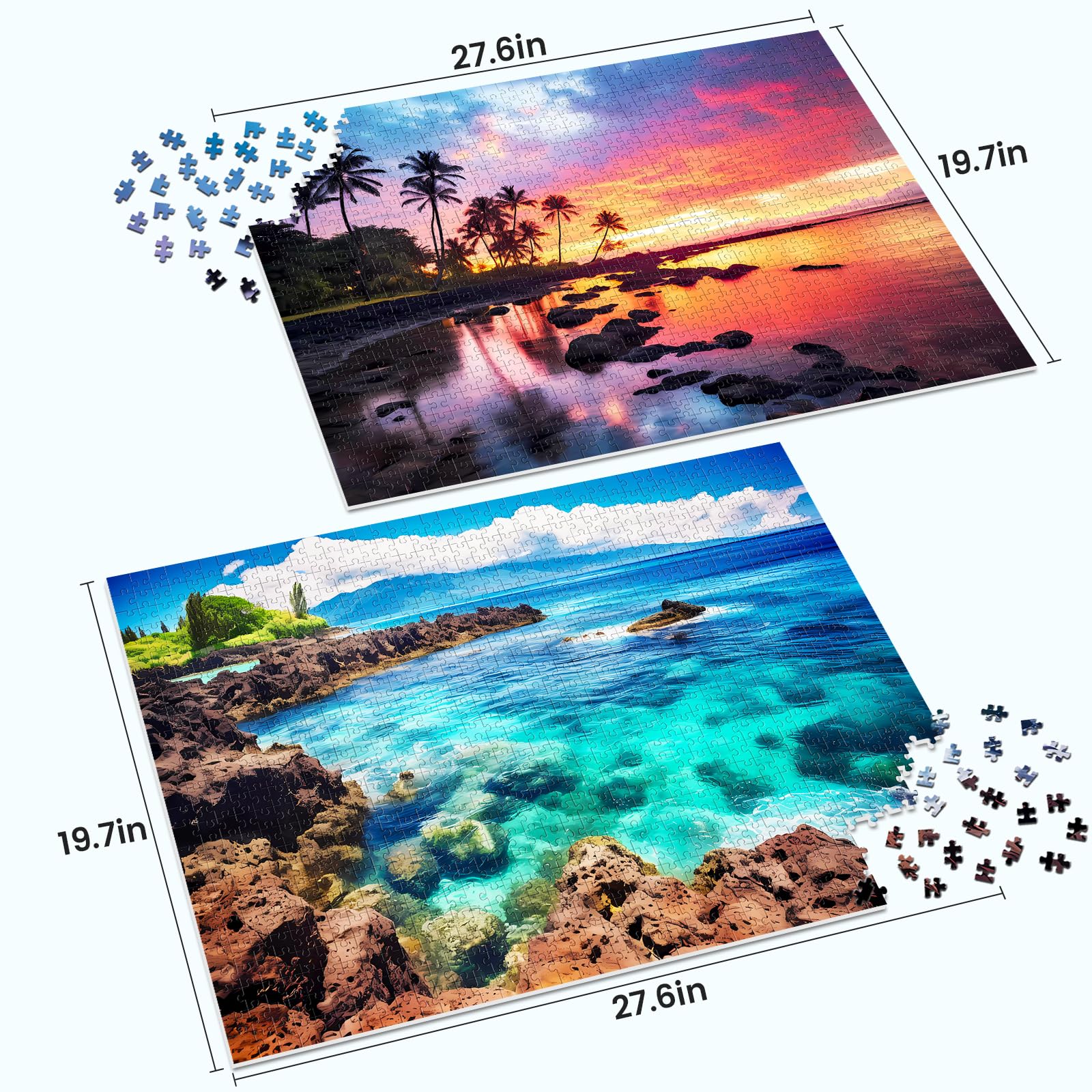 Edsjegn 2-pack Coconut Tree puzzle — tropical escape for focused evenings