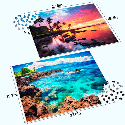 Edsjegn 2-pack Coconut Tree puzzle — tropical escape for focused evenings