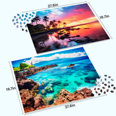 Edsjegn 2-pack Coconut Tree puzzle — tropical escape for focused evenings