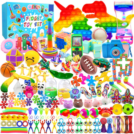 EDSPORTSHOUSE treasure chest with 125 fidget toys for organization