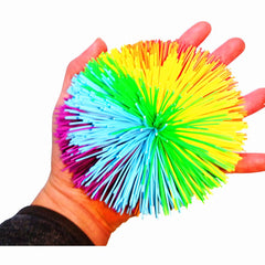 Education Through Play rainbow stringy ball silicone stress toy for tactile focus.