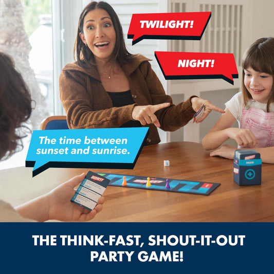 Educational Insights Blurt clue cards spread for rapid word answers during play
