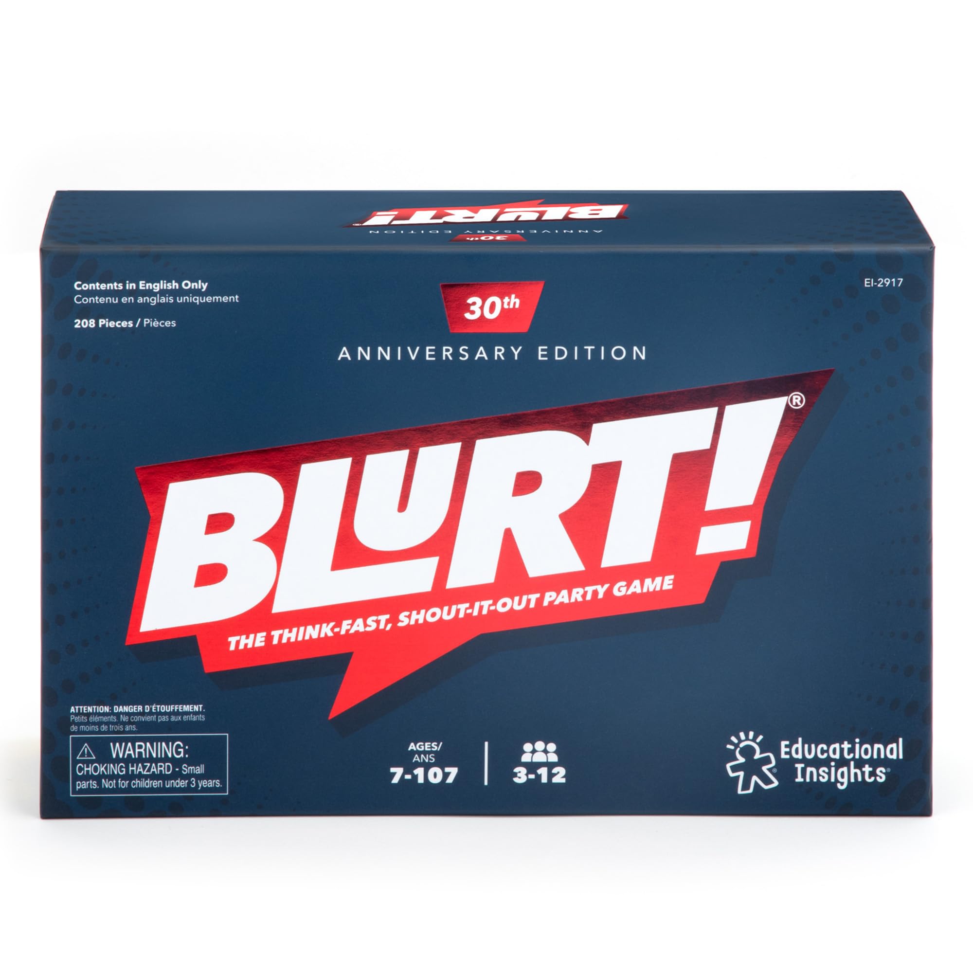 Educational Insights Blurt instruction guide aiding quick setup for classroom or family sessions