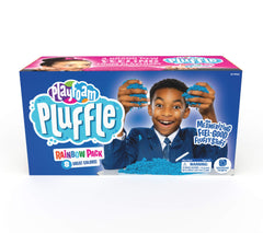Educational Insights Pluffle stored in classroom cubby showing tidy, reusable sensory material