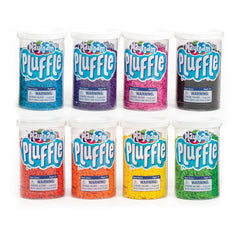 Educational Insights Pluffle front packaging showing eight colorful mini tubes, easy storage benefit