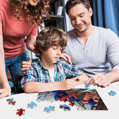 Kids solving a 60-piece puzzle, highlighting focus and problem-solving potential