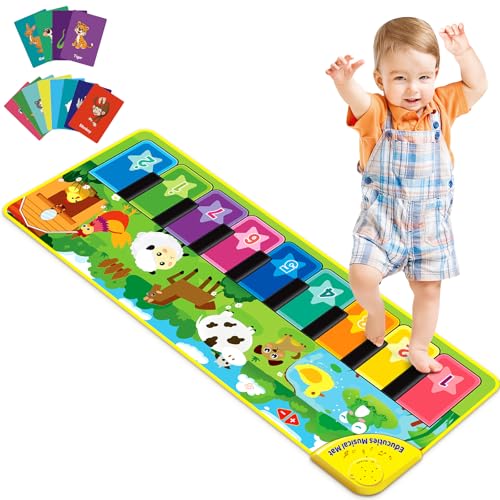 EduCuties baby musical floor piano folded mat, compact for easy storage and travel