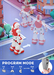EduCuties robot toy blue LED eyes lighting during motion