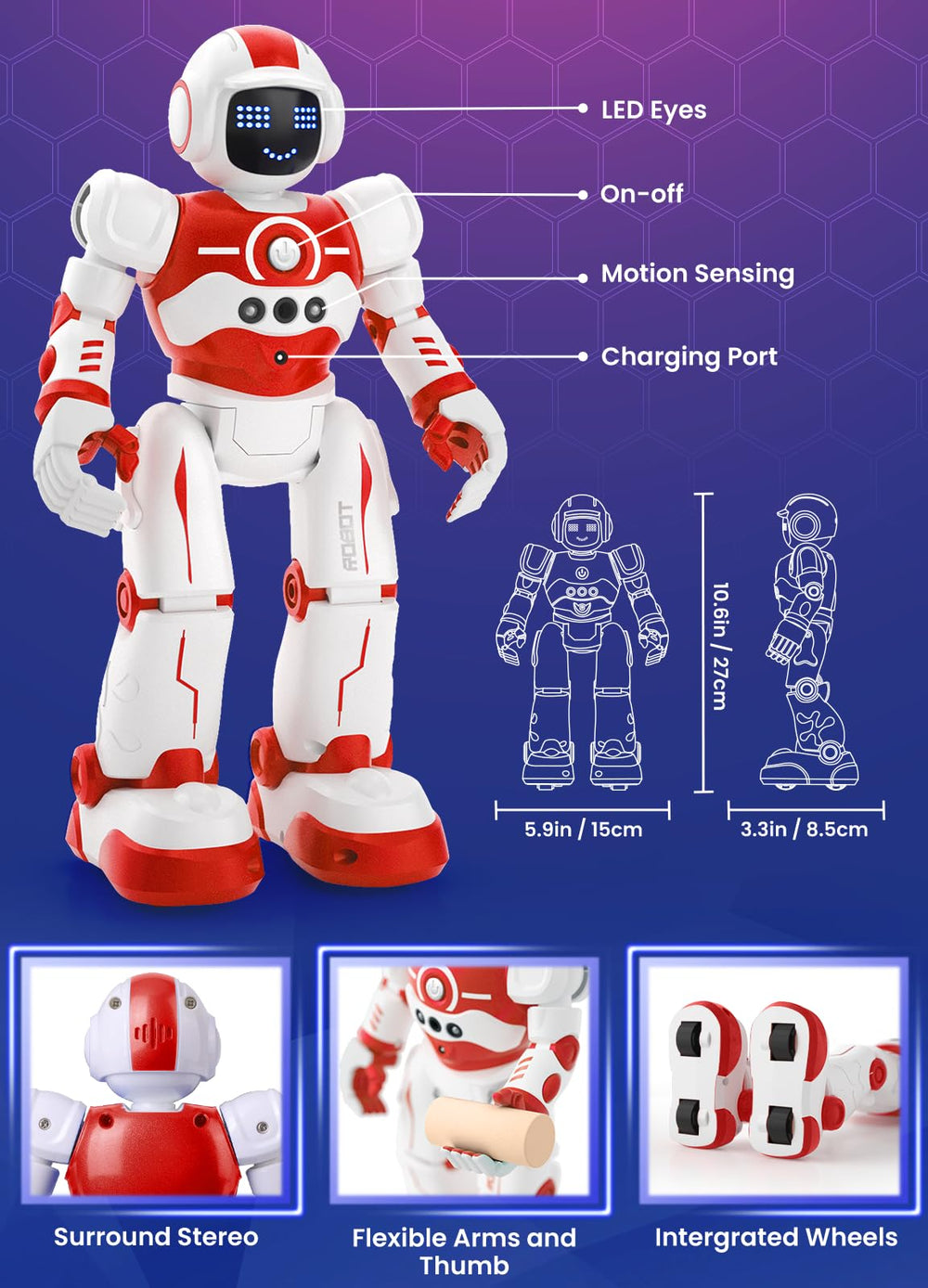 EduCuties robot toy gesture-sensing control guiding movements