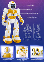 EduCuties robot toy hand gesture control, enables intuitive play and quick commands