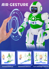 EduCuties robot toy blue LED eyes light up during movement