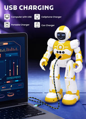 EduCuties robot toy LED eyes glowing, adds visual feedback during movement