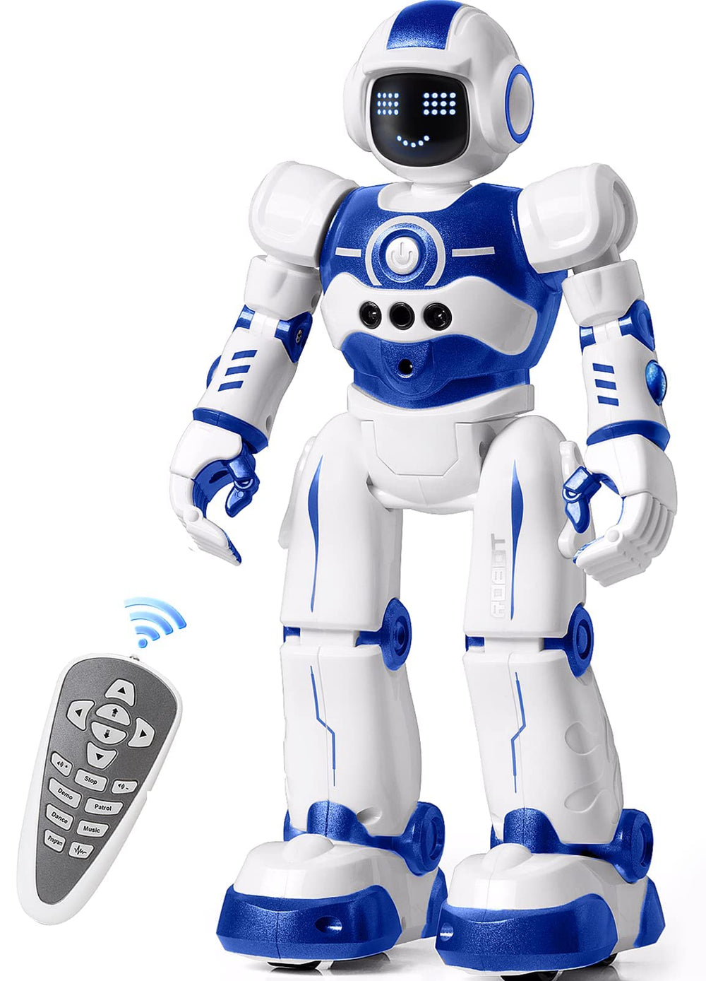 EduCuties robot toy in remote-control mode with dynamic motion for interactive play.