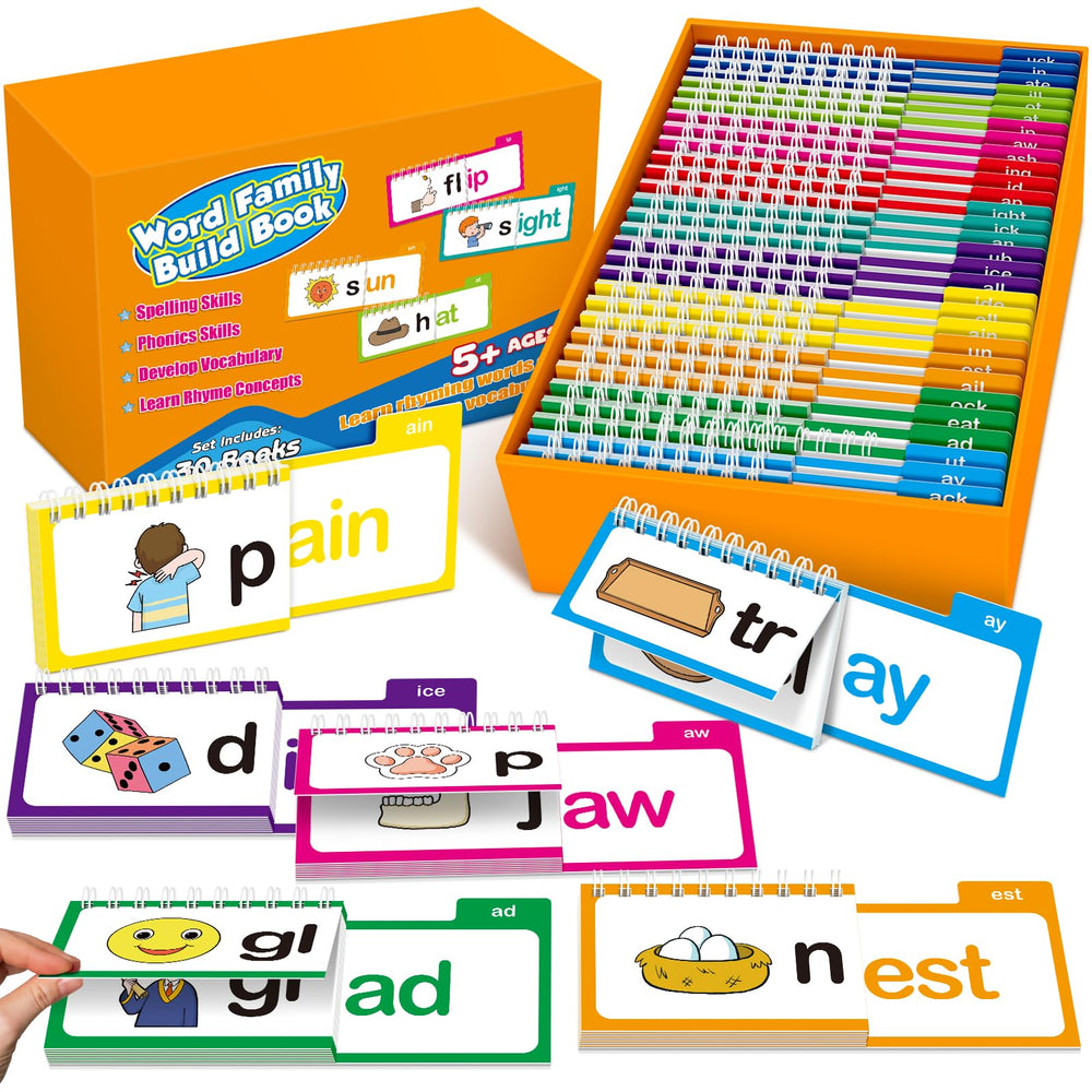 Edulok phonics flash cards word family build book cover sparks early reading curiosity.