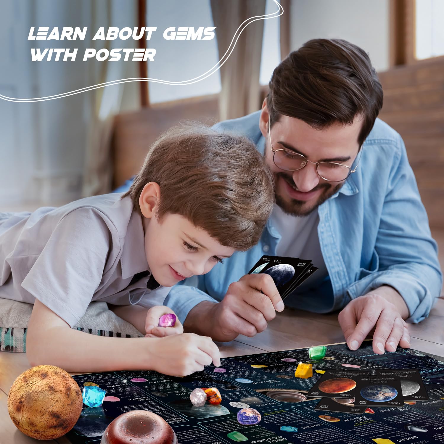 EDUMAN Gemstone Dig Kit fridge magnet stickers reuse after excavation