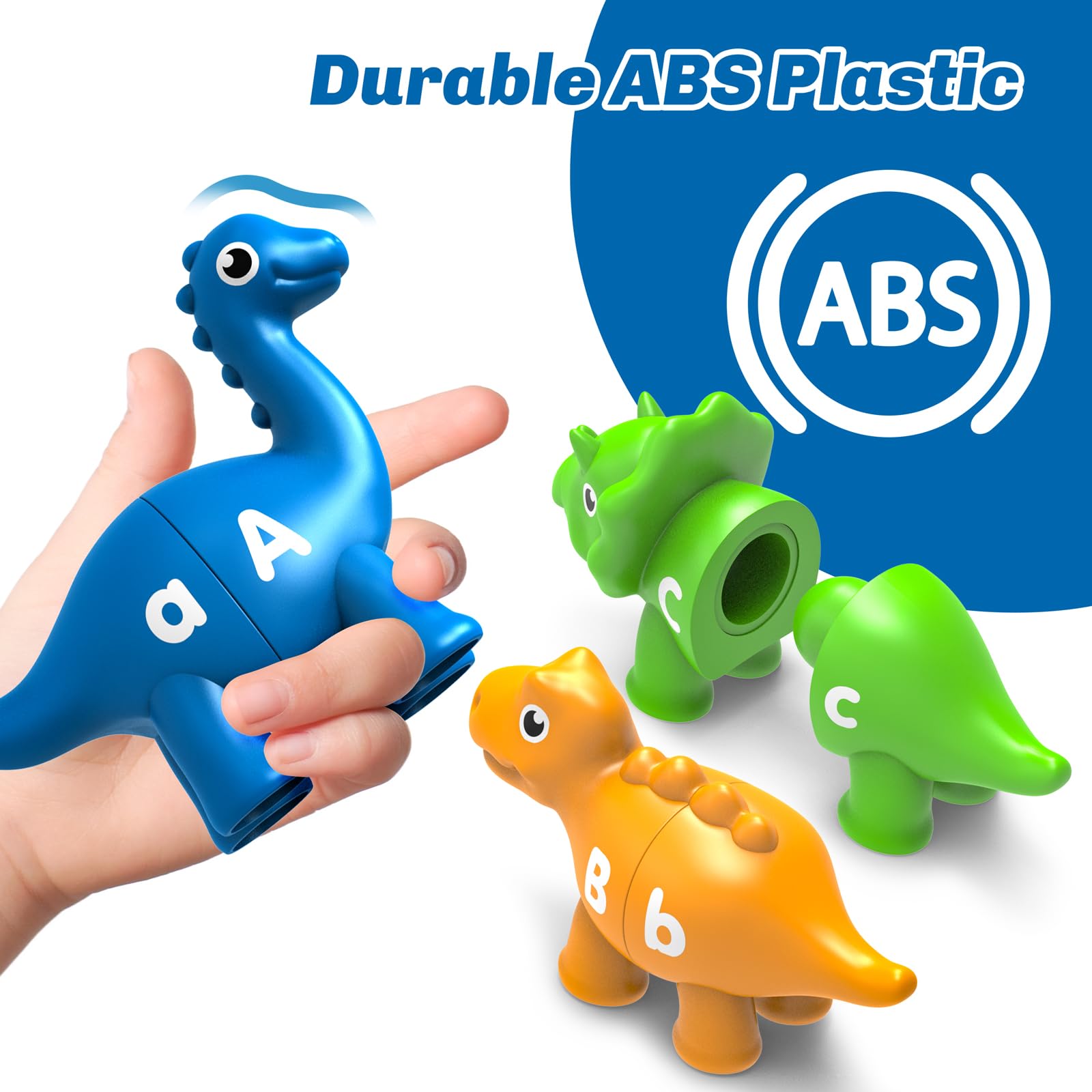 Edumoteso colorful dinosaur set teaches colors and names through play