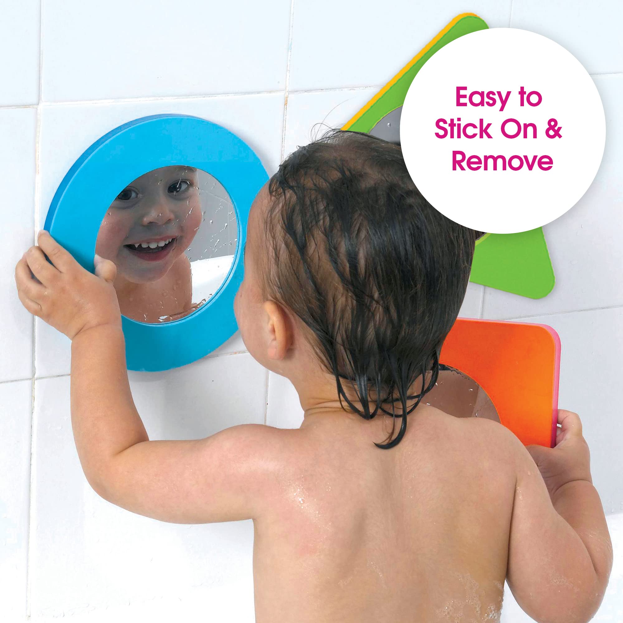 Edushape shapes and colors mirror set foster color and shape recognition during bath time