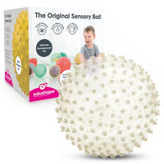 Edushape sensory ball 7-inch glow-in-the-dark showcases engaging glow for motor exploration.