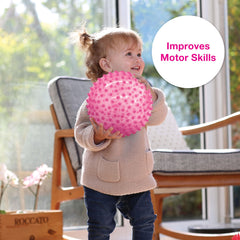 Edushape sensory ball bouncing action, lightweight and durable.
