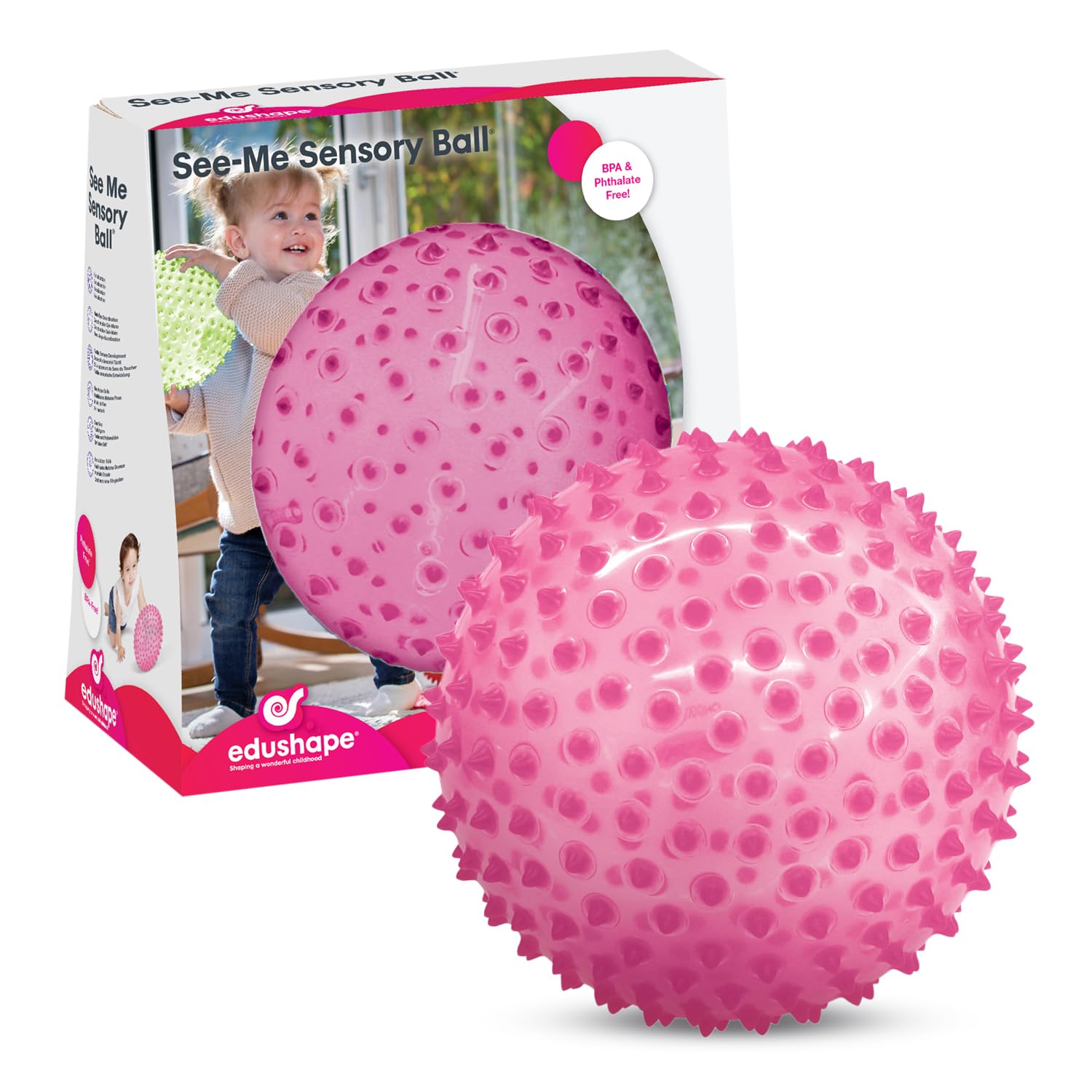 Edushape sensory ball texture closeup, showing soft, engaging surfaces.