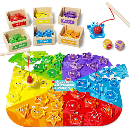 edutree montessori fishing mats demonstrate color and shape sorting for toddlers