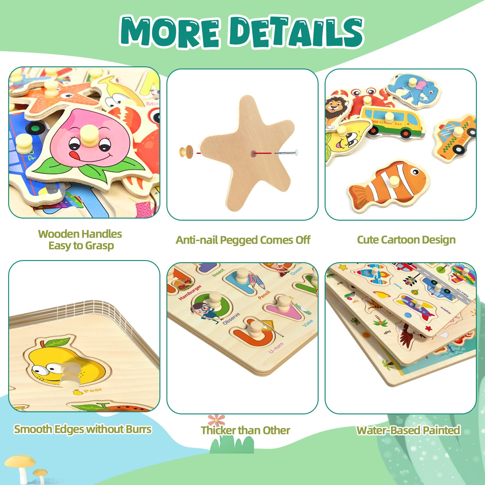 edutree peg puzzle fruits introduces shapes and colors during playful snack-time moments.