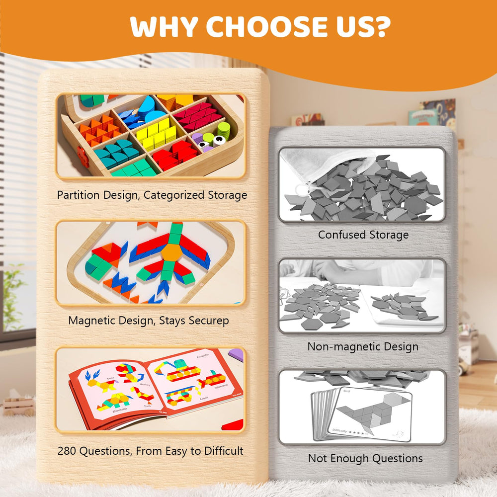 Edutree wooden blocks showcase vibrant colors for color recognition and pattern variety