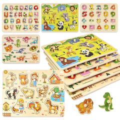 edutree wooden peg puzzle alphabet teases early literacy through hands-on play