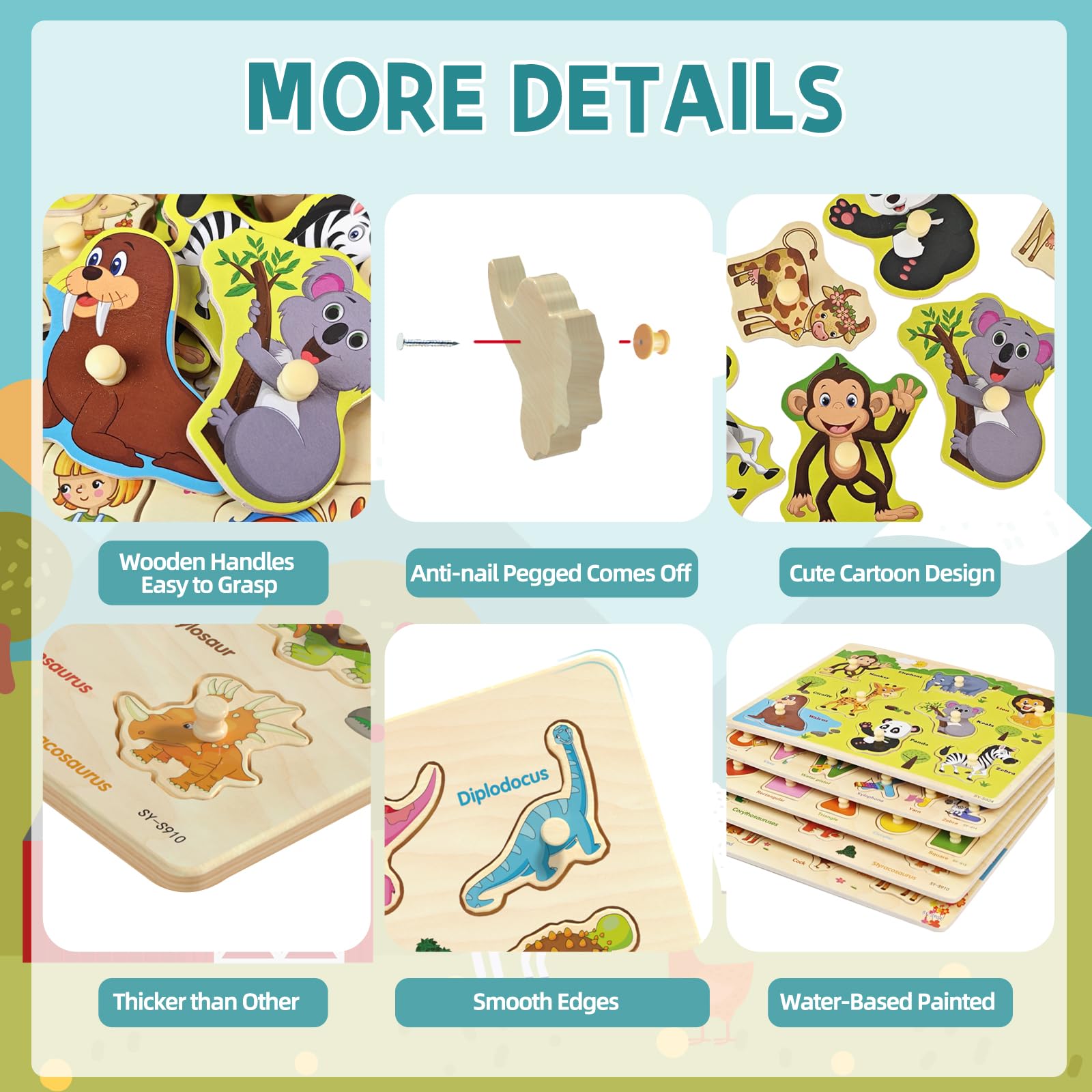 edutree wooden peg puzzle dinosaurs sparks curiosity via interactive problem-solving