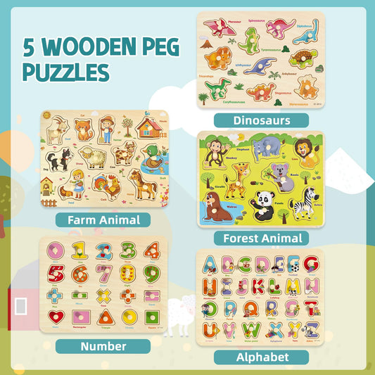 edutree wooden peg puzzle numbers enhances counting in a tactile format