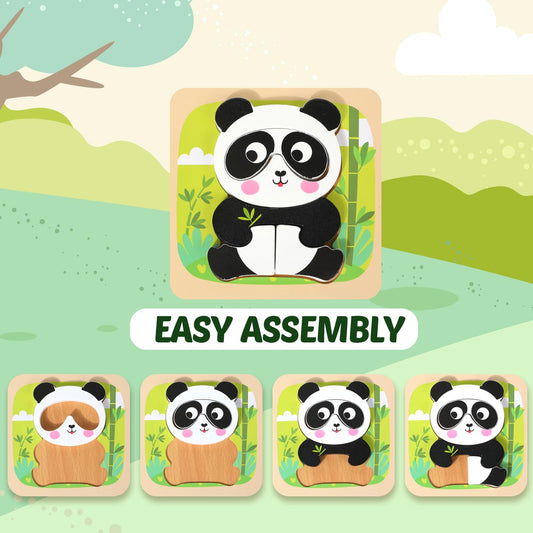 edutree wooden puzzle elephant—focus through shape matching and learning