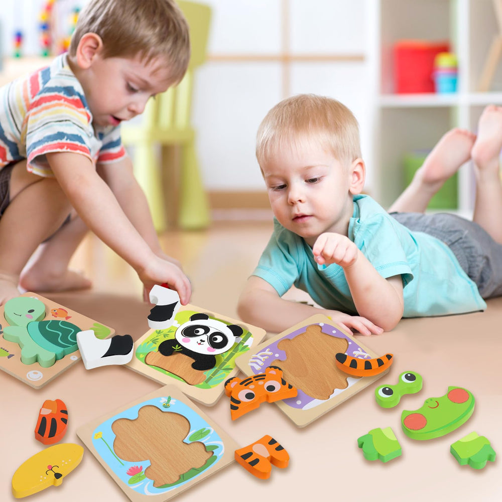edutree wooden puzzle panda—encourages color and pattern recognition during play